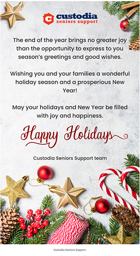 Custodia Seasonal Greetings Email Blast Screenshot